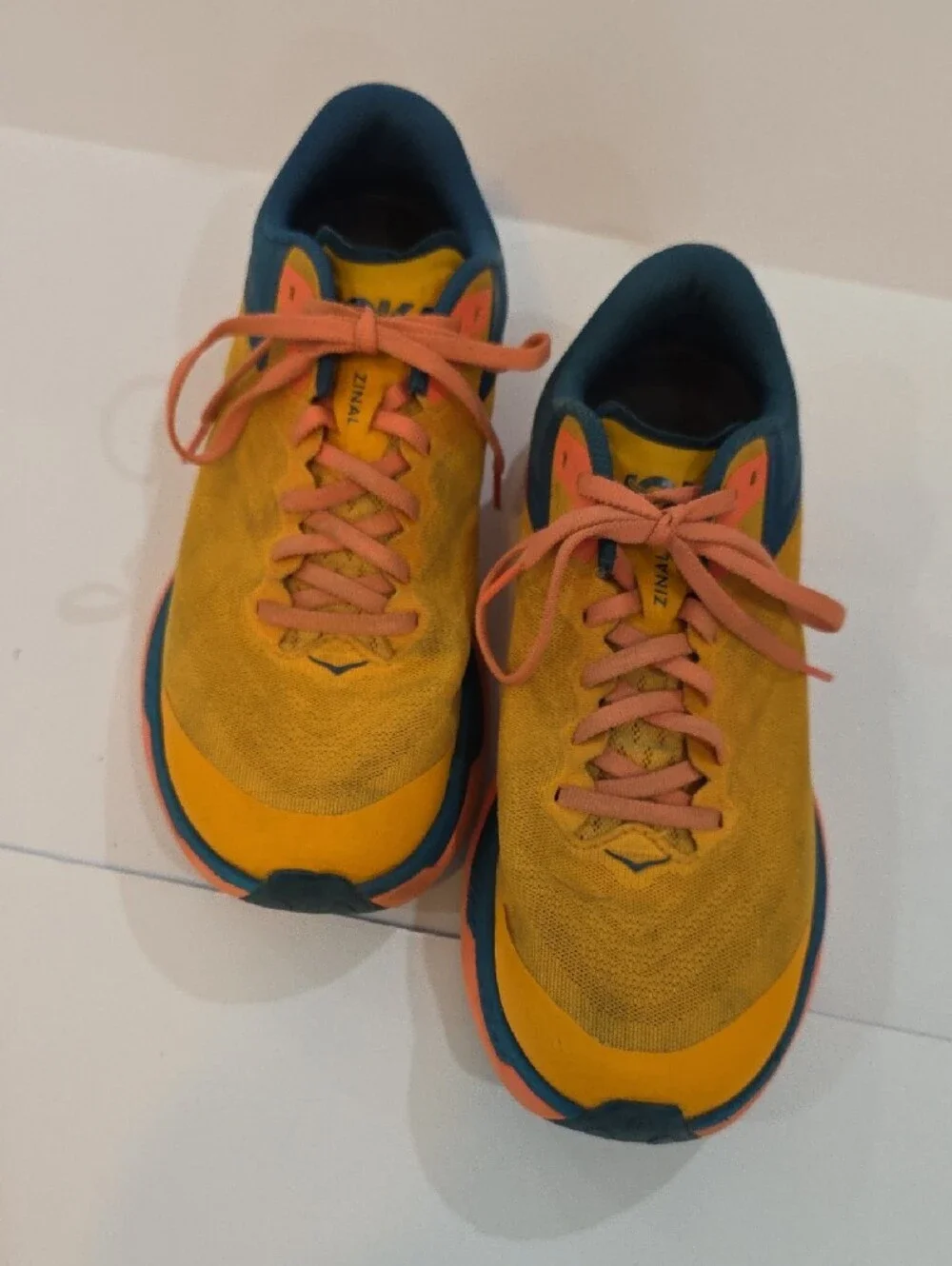Hoka Zinal Women's Yellow, Teal & Coral Athletic Sneakers Size 9